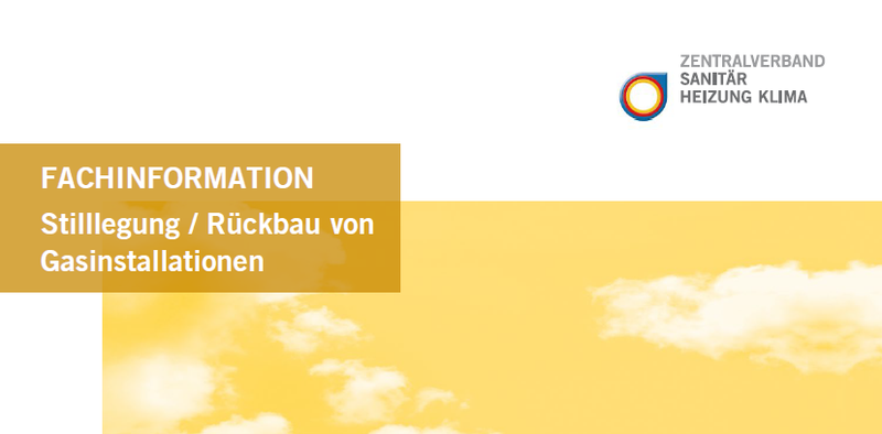 Titelbild zum News-Artikel Fachinformation "Stilllegung / Rückbau von Gasinstallationen"